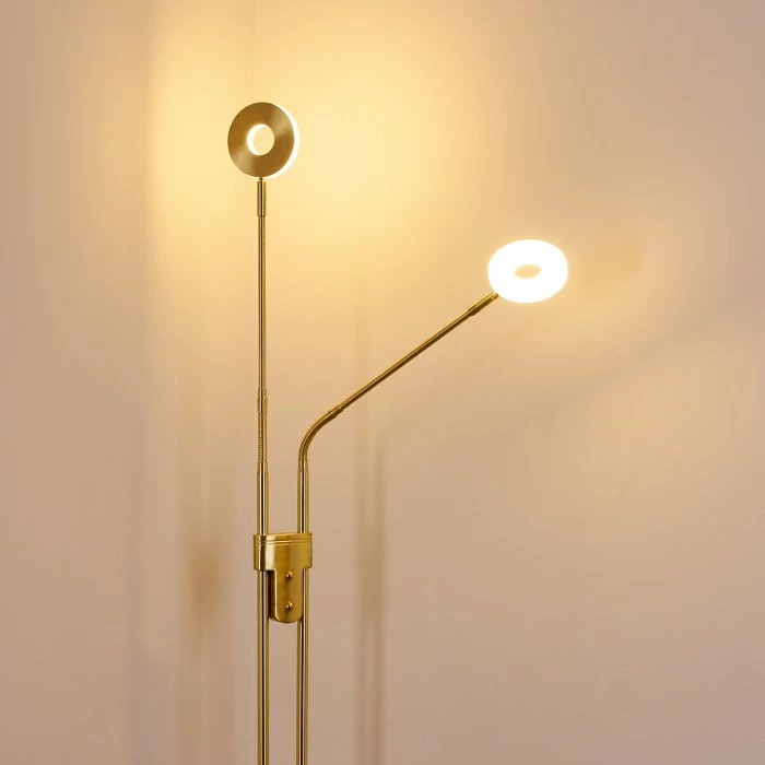 Hofstein Gulkana Stehleuchte LED Gold, 2-flammig 10 Hofstein Gulkana Stehleuchte LED Gold, 2-flammig – Bild 10