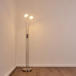 Hofstein Gulkana Stehleuchte LED Nickel-Matt, 2-flammig 35 Hofstein Gulkana Stehleuchte LED Nickel-Matt, 2-flammig -LED Leuchten Verkäufe gulkana stehleuchte h3357880 15