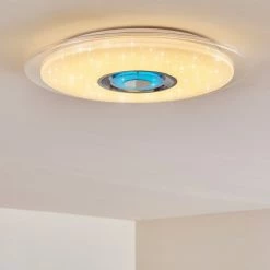 Hofstein Haderup Deckenleuchte LED Chrom, Weiß, 1-flammig, Fernbedienung, Farbwechsler -LED Leuchten Verkäufe haderup deckenleuchte h3169384 do1 22