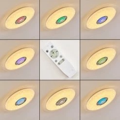 Hofstein Haderup Deckenleuchte LED Chrom, Weiß, 1-flammig, Fernbedienung -LED Leuchten Verkäufe haderup deckenleuchte h3169421 do1 10