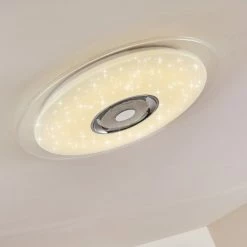 Hofstein Haderup Deckenleuchte LED Chrom, Weiß, 1-flammig, Fernbedienung -LED Leuchten Verkäufe haderup deckenleuchte h3169421 do1 21