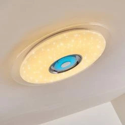 Hofstein Haderup Deckenleuchte LED Chrom, Weiß, 1-flammig, Fernbedienung -LED Leuchten Verkäufe haderup deckenleuchte h3169421 do1 26