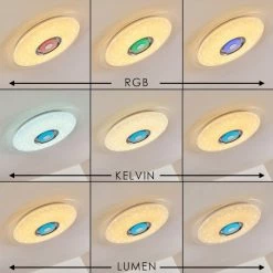 Hofstein Haderup Deckenleuchte LED Chrom, Weiß, 1-flammig, Fernbedienung -LED Leuchten Verkäufe haderup deckenleuchte h3169421 do1 8