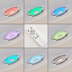 Hofstein Haderup Deckenleuchte LED Chrom, Weiß, 1-flammig, Fernbedienung -LED Leuchten Verkäufe haderup deckenleuchte h3169421 do1 9