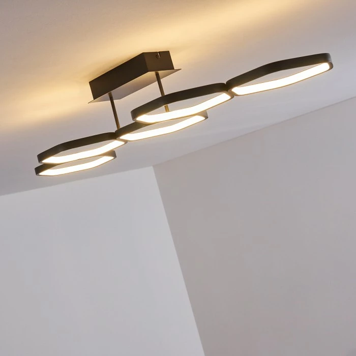 Hofstein Halmstad Deckenleuchte LED Schwarz, 1-flammig 12 Hofstein Halmstad Deckenleuchte LED Schwarz, 1-flammig – Bild 12