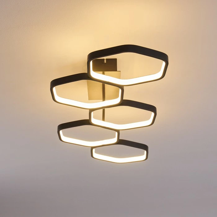 Hofstein Halmstad Deckenleuchte LED Schwarz, 1-flammig 7 Hofstein Halmstad Deckenleuchte LED Schwarz, 1-flammig – Bild 7