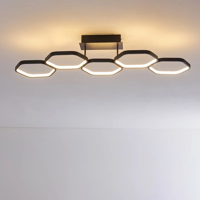 Hofstein Halmstad Deckenleuchte LED Schwarz, 1-flammig 8 Hofstein Halmstad Deckenleuchte LED Schwarz, 1-flammig – Bild 8