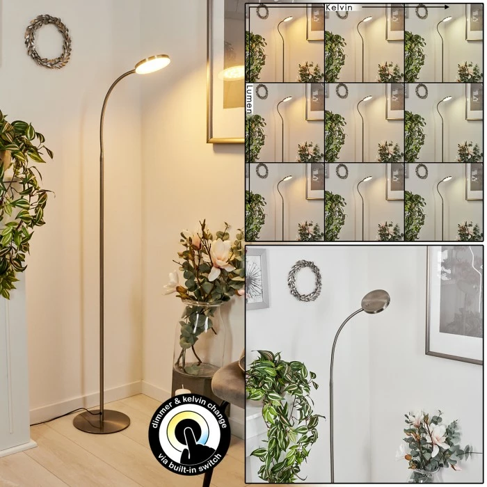 Hofstein Haltia Stehleuchte LED Nickel-Matt, 1-flammig 1 Hofstein Haltia Stehleuchte LED Nickel-Matt, 1-flammig