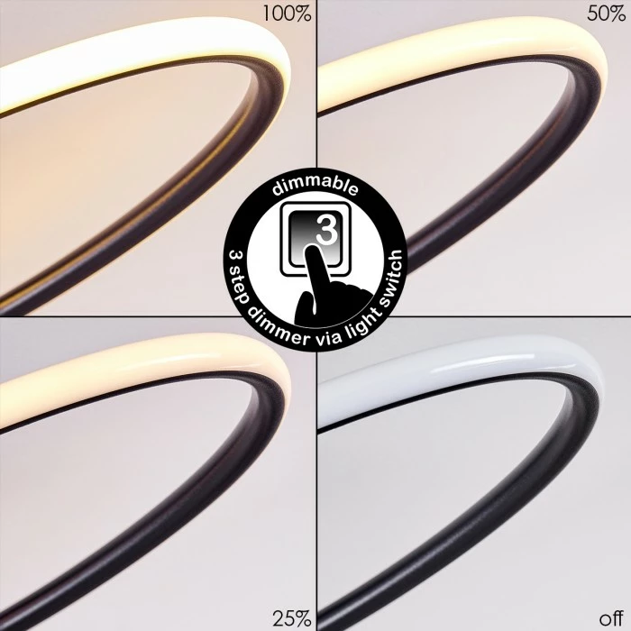 Hofstein Harpeth Deckenleuchte LED Schwarz, 1-flammig, Fernbedienung 2 Hofstein Harpeth Deckenleuchte LED Schwarz, 1-flammig, Fernbedienung – Bild 2