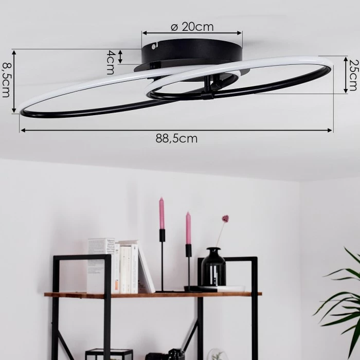 Hofstein Harpeth Deckenleuchte LED Schwarz, 1-flammig, Fernbedienung 4 Hofstein Harpeth Deckenleuchte LED Schwarz, 1-flammig, Fernbedienung – Bild 4