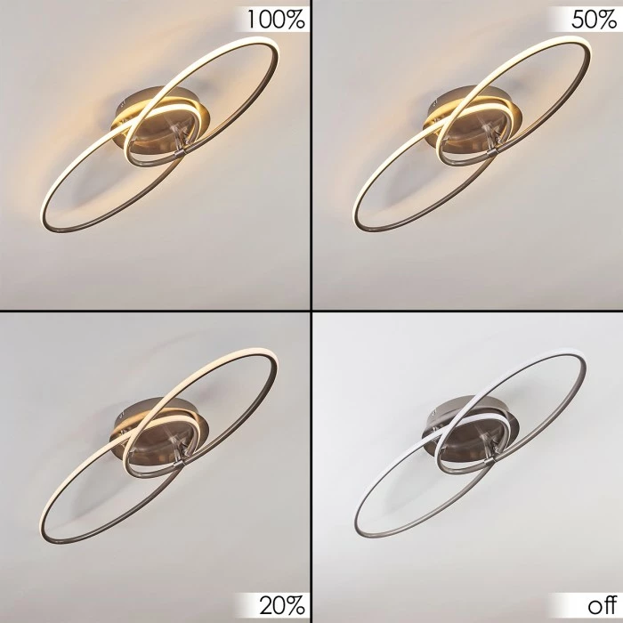 Hofstein Harpeth Deckenleuchte LED Nickel-Matt, 1-flammig 2 Hofstein Harpeth Deckenleuchte LED Nickel-Matt, 1-flammig – Bild 2