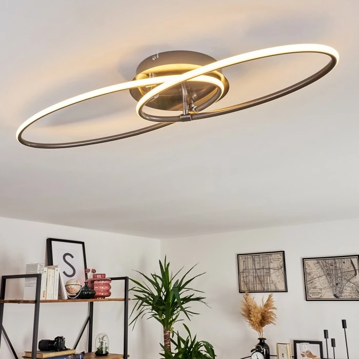 Hofstein Harpeth Deckenleuchte LED Nickel-Matt, 1-flammig 7 Hofstein Harpeth Deckenleuchte LED Nickel-Matt, 1-flammig – Bild 7