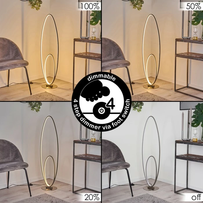 Hofstein Harpeth Stehleuchte LED Grau, 1-flammig 2 Hofstein Harpeth Stehleuchte LED Grau, 1-flammig – Bild 2