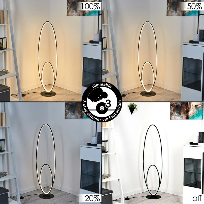 Hofstein Harpeth Stehleuchte LED Schwarz, 1-flammig 2 Hofstein Harpeth Stehleuchte LED Schwarz, 1-flammig – Bild 2