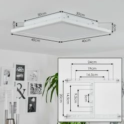 Hofstein Haumonia Deckenpanel LED Wei&szlig;, 2-flammig, Fernbedienung, Farbwechsler -LED Leuchten Verkäufe haumonia deckenpanel h3562635 3
