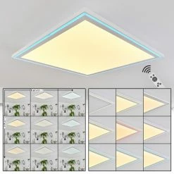 Hofstein Haumonia Deckenpanel LED Weiß, 2-flammig, Fernbedienung, Farbwechsler