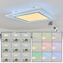 Hofstein Haumonia Deckenpanel LED Weiß, 2-flammig, Fernbedienung, Farbwechsler