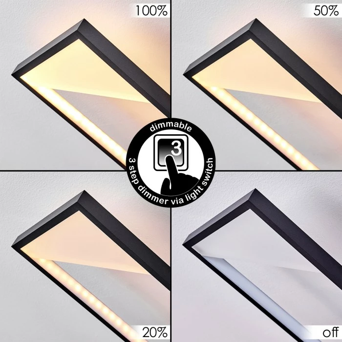 Hofstein Haya Deckenleuchte LED Schwarz, 4-flammig 2 Hofstein Haya Deckenleuchte LED Schwarz, 4-flammig – Bild 2