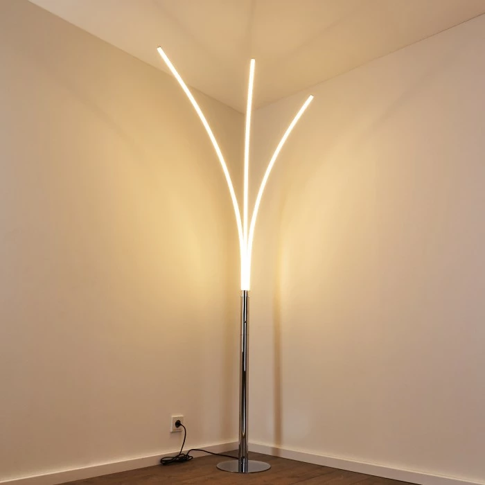 Hofstein Horpmaal Bogenleuchte LED Chrom, 3-flammig 13 Hofstein Horpmaal Bogenleuchte LED Chrom, 3-flammig – Bild 13