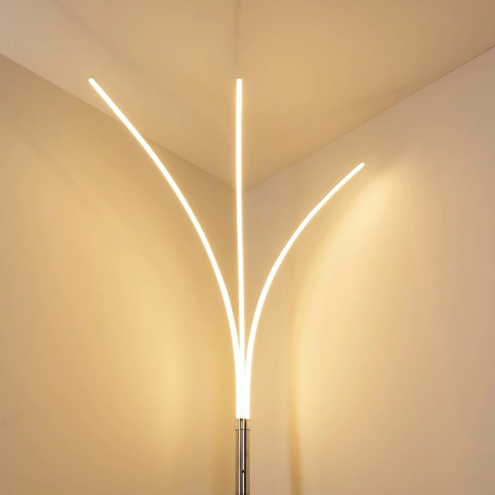 Hofstein Horpmaal Bogenleuchte LED Chrom, 3-flammig 16 Hofstein Horpmaal Bogenleuchte LED Chrom, 3-flammig – Bild 16