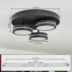 Hofstein Huallilemu Deckenleuchte LED Schwarz, 3-flammig -LED Leuchten Verkäufe huallilemu deckenleuchte h3582701 3