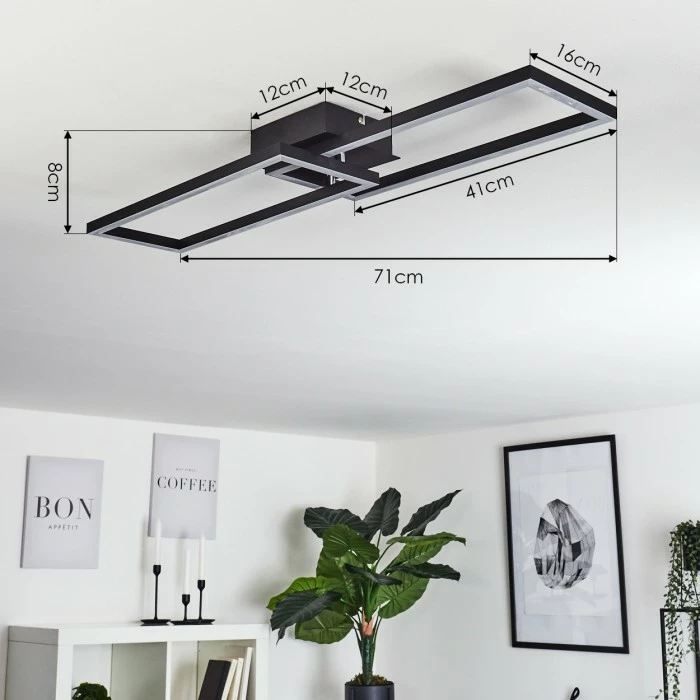 Hofstein Hyacinthe Deckenleuchte LED Chrom, Schwarz, 1-flammig 4 Hofstein Hyacinthe Deckenleuchte LED Chrom, Schwarz, 1-flammig – Bild 4