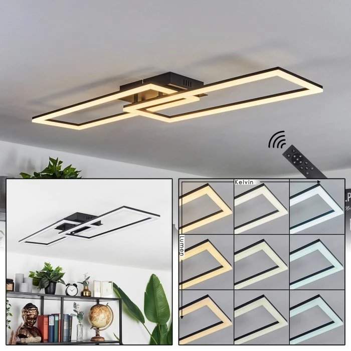 Hofstein Hyacinthe Deckenleuchte LED Schwarz, 1-flammig, Fernbedienung 1 Hofstein Hyacinthe Deckenleuchte LED Schwarz, 1-flammig, Fernbedienung