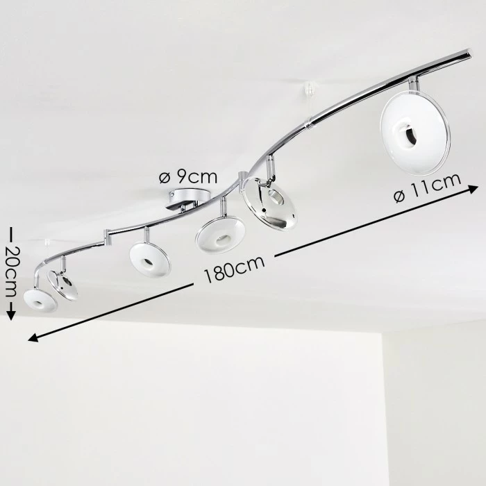 Hofstein Ibex Deckenleuchte LED Chrom, 6-flammig 2 Hofstein Ibex Deckenleuchte LED Chrom, 6-flammig – Bild 2