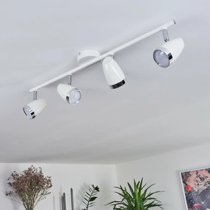 Hofstein Idlewild Deckenleuchte LED Chrom, Weiß, 4-flammig 2 Hofstein Idlewild Deckenleuchte LED Chrom, Weiß, 4-flammig – Bild 2