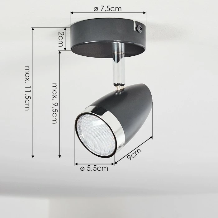 Hofstein Idlewild Wandleuchte LED Schwarz, 1-flammig 4 Hofstein Idlewild Wandleuchte LED Schwarz, 1-flammig – Bild 4