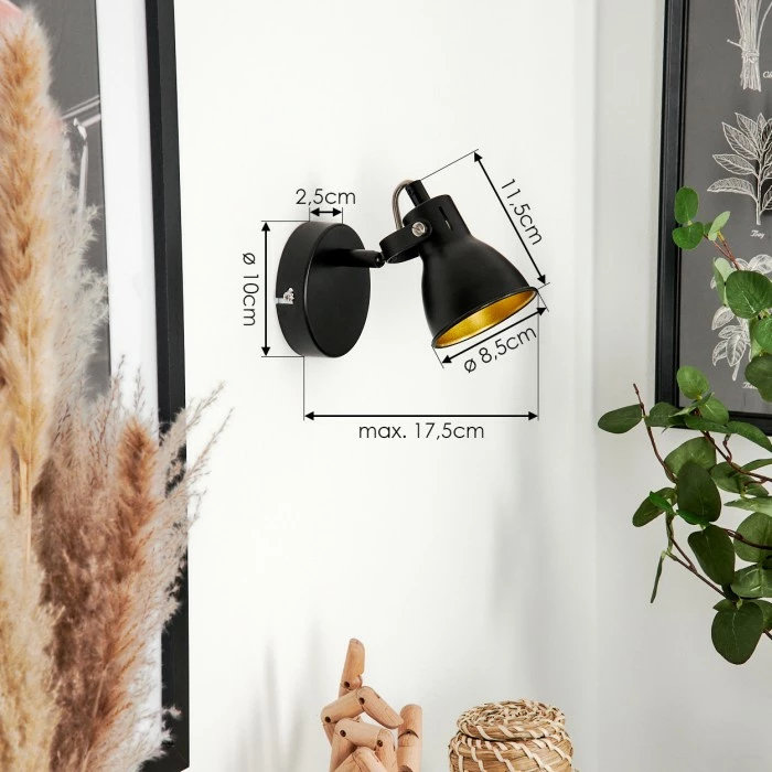 Hofstein Javel Wandleuchte LED Schwarz, 1-flammig 4 Hofstein Javel Wandleuchte LED Schwarz, 1-flammig – Bild 4