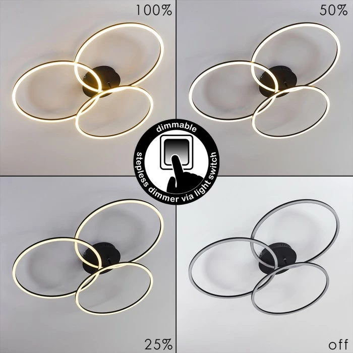 Hofstein Johsa Deckenleuchte LED Schwarz, 3-flammig 8 Hofstein Johsa Deckenleuchte LED Schwarz, 3-flammig – Bild 8