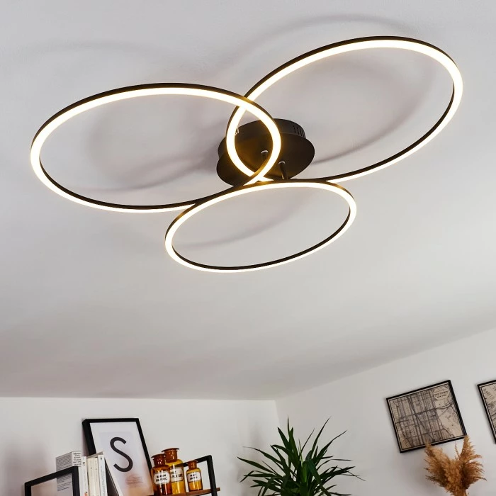 Hofstein Johsa Deckenleuchte LED Schwarz, 3-flammig 2 Hofstein Johsa Deckenleuchte LED Schwarz, 3-flammig – Bild 2