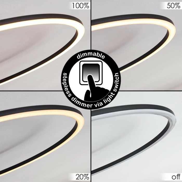 Hofstein Johsa Deckenleuchte LED Schwarz, 3-flammig 3 Hofstein Johsa Deckenleuchte LED Schwarz, 3-flammig – Bild 3