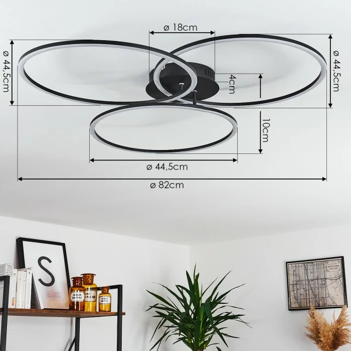 Hofstein Johsa Deckenleuchte LED Schwarz, 3-flammig 5 Hofstein Johsa Deckenleuchte LED Schwarz, 3-flammig – Bild 5