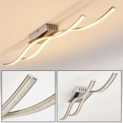 Hofstein Kalandi Deckenleuchte LED Nickel-Matt, 2-flammig