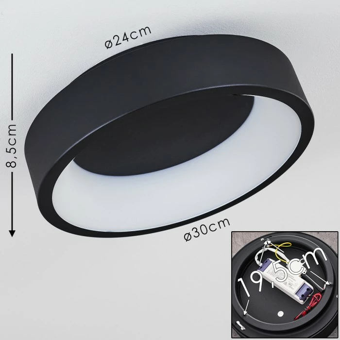 Hofstein Kampala Deckenleuchte LED Schwarz, 1-flammig 2 Hofstein Kampala Deckenleuchte LED Schwarz, 1-flammig – Bild 2