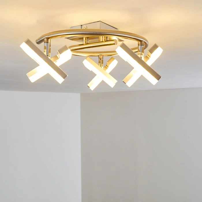 Hofstein Karis Deckenleuchte LED Nickel-Matt, 3-flammig 5 Hofstein Karis Deckenleuchte LED Nickel-Matt, 3-flammig – Bild 5