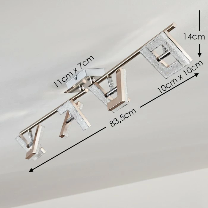 Hofstein Karis Deckenleuchte LED Nickel-Matt, 4-flammig 2 Hofstein Karis Deckenleuchte LED Nickel-Matt, 4-flammig – Bild 2