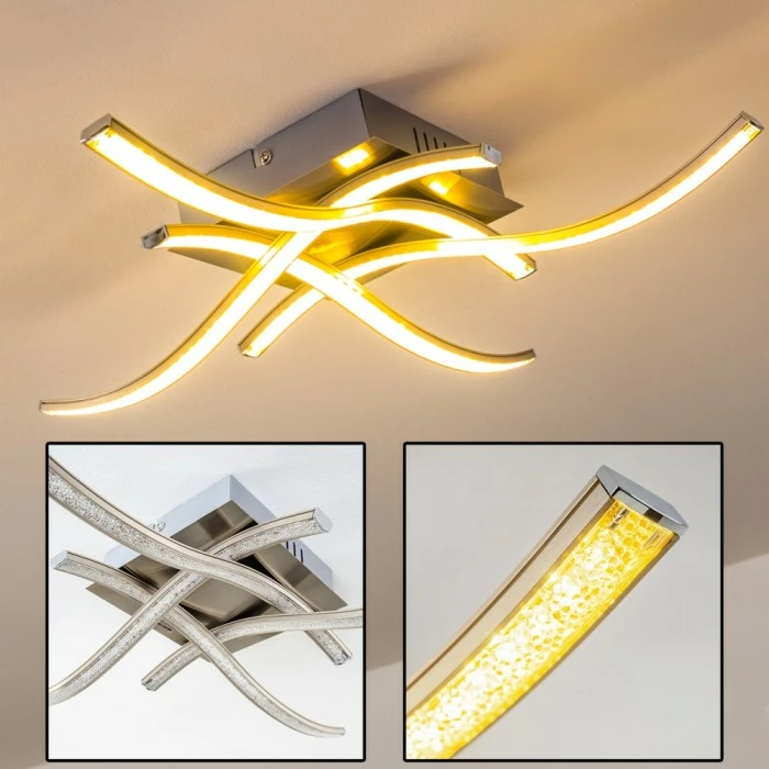 Hofstein Kelowna Deckenleuchte LED Nickel-Matt, 1-flammig 7 Hofstein Kelowna Deckenleuchte LED Nickel-Matt, 1-flammig – Bild 7