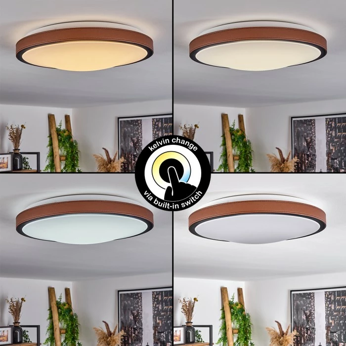 Hofstein Kelva Deckenleuchte LED Schwarz, Braun, Weiß, 1-flammig 2 Hofstein Kelva Deckenleuchte LED Schwarz, Braun, Weiß, 1-flammig – Bild 2