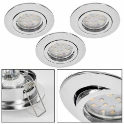 Hofstein Kerrouan Einbauleuchte 3-er Set LED Chrom, 1-flammig