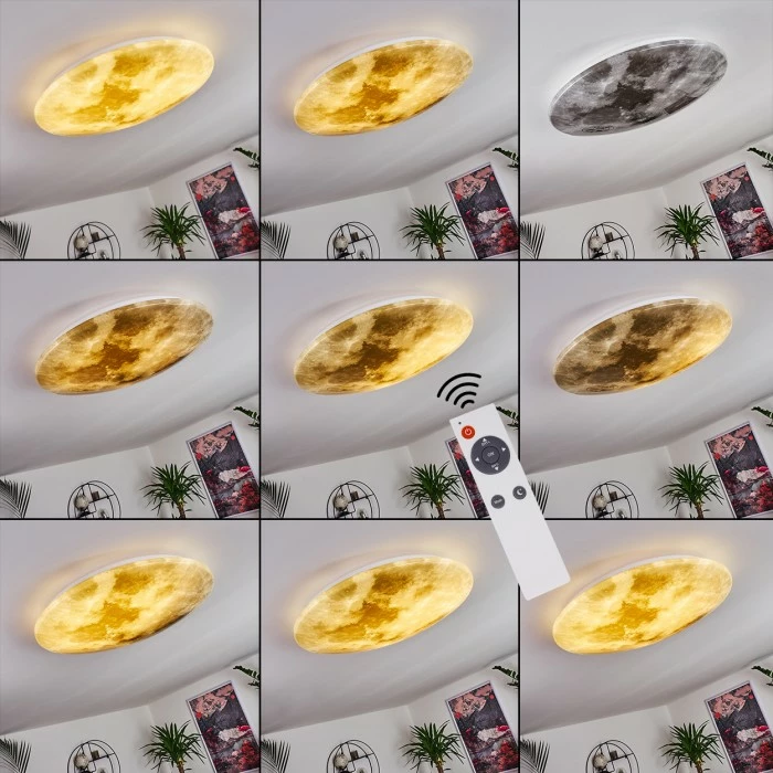 Hofstein Keru Deckenleuchte LED Weiß, 1-flammig, Fernbedienung 2 Hofstein Keru Deckenleuchte LED Weiß, 1-flammig, Fernbedienung – Bild 2