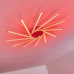 Hofstein Kinna Deckenleuchte LED Edelstahl, 12-flammig, Fernbedienung, Farbwechsler 49 Hofstein Kinna Deckenleuchte LED Edelstahl, 12-flammig, Fernbedienung, Farbwechsler -LED Leuchten Verkäufe kinna deckenleuchte h3273890 12