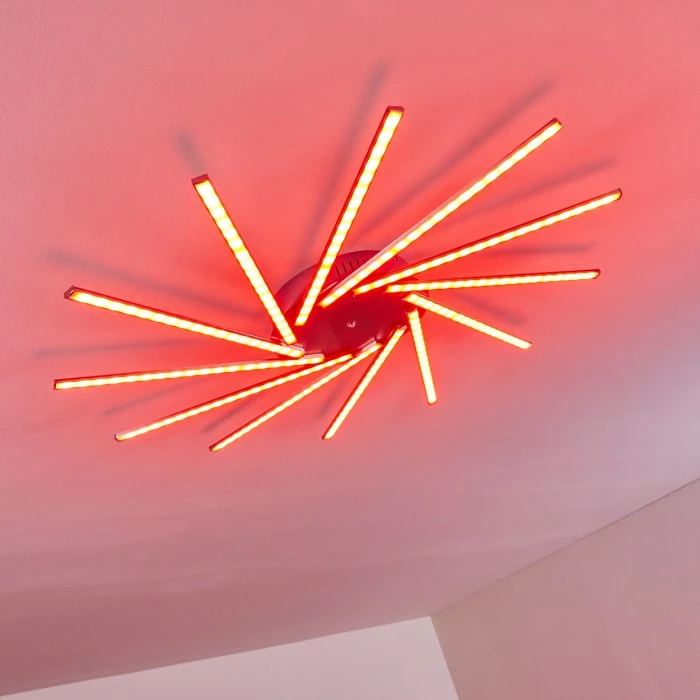 Hofstein Kinna Deckenleuchte LED Edelstahl, 12-flammig, Fernbedienung, Farbwechsler 13 Hofstein Kinna Deckenleuchte LED Edelstahl, 12-flammig, Fernbedienung, Farbwechsler – Bild 13