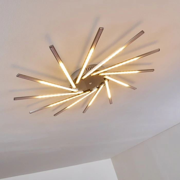 Hofstein Kinna Deckenleuchte LED Edelstahl, 12-flammig, Fernbedienung, Farbwechsler 16 Hofstein Kinna Deckenleuchte LED Edelstahl, 12-flammig, Fernbedienung, Farbwechsler – Bild 16