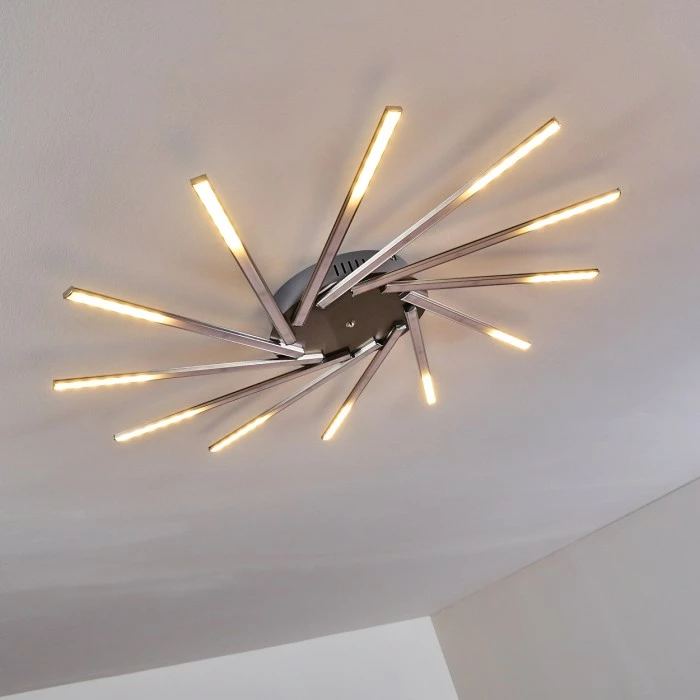 Hofstein Kinna Deckenleuchte LED Edelstahl, 12-flammig, Fernbedienung, Farbwechsler 17 Hofstein Kinna Deckenleuchte LED Edelstahl, 12-flammig, Fernbedienung, Farbwechsler – Bild 17