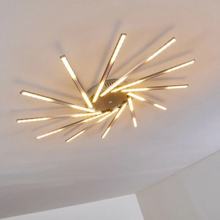 Hofstein Kinna Deckenleuchte LED Edelstahl, 12-flammig, Fernbedienung, Farbwechsler 18 Hofstein Kinna Deckenleuchte LED Edelstahl, 12-flammig, Fernbedienung, Farbwechsler – Bild 18