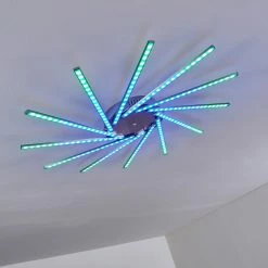 Hofstein Kinna Deckenleuchte LED Edelstahl, 12-flammig, Fernbedienung, Farbwechsler 57 Hofstein Kinna Deckenleuchte LED Edelstahl, 12-flammig, Fernbedienung, Farbwechsler -LED Leuchten Verkäufe kinna deckenleuchte h3273890 20