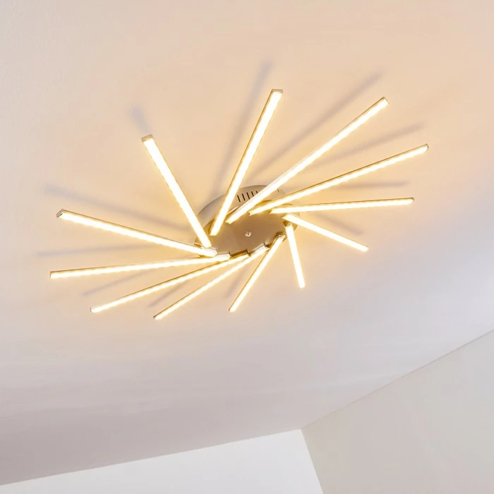 Hofstein Kinna Deckenleuchte LED Edelstahl, 12-flammig, Fernbedienung, Farbwechsler 24 Hofstein Kinna Deckenleuchte LED Edelstahl, 12-flammig, Fernbedienung, Farbwechsler – Bild 24